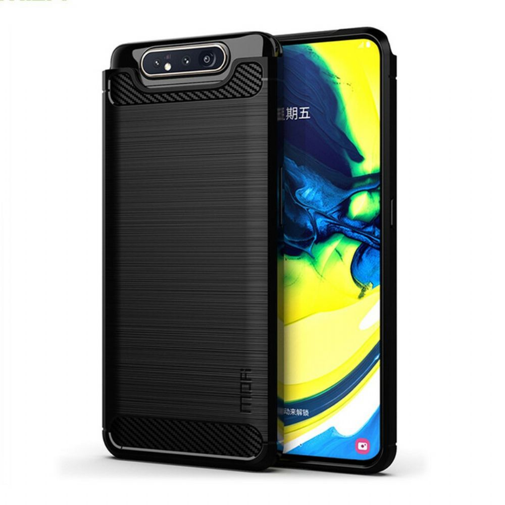 Hoesje voor Samsung Galaxy A90 / A80 Mofi Geborstelde Koolstofvezel