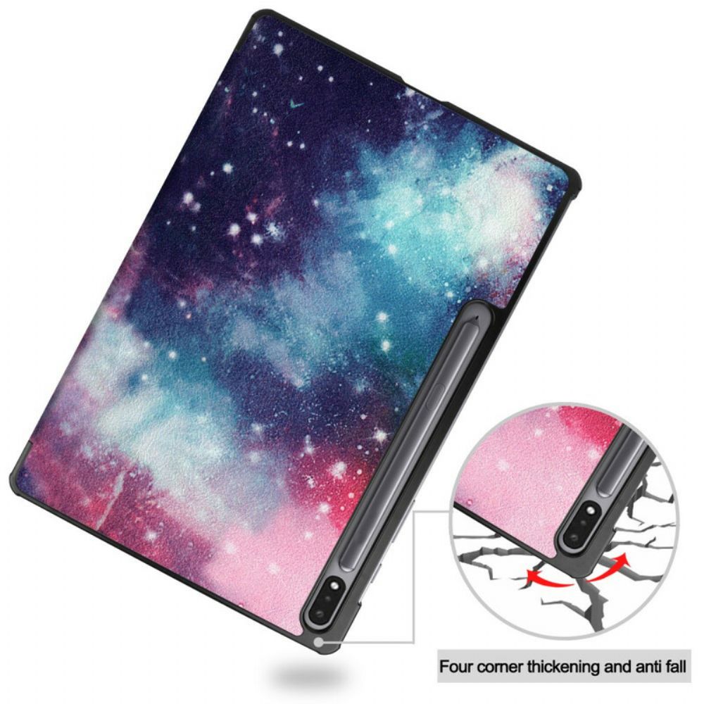 Bescherming Hoesje voor Samsung Galaxy Tab S7 FE Space Penhouder