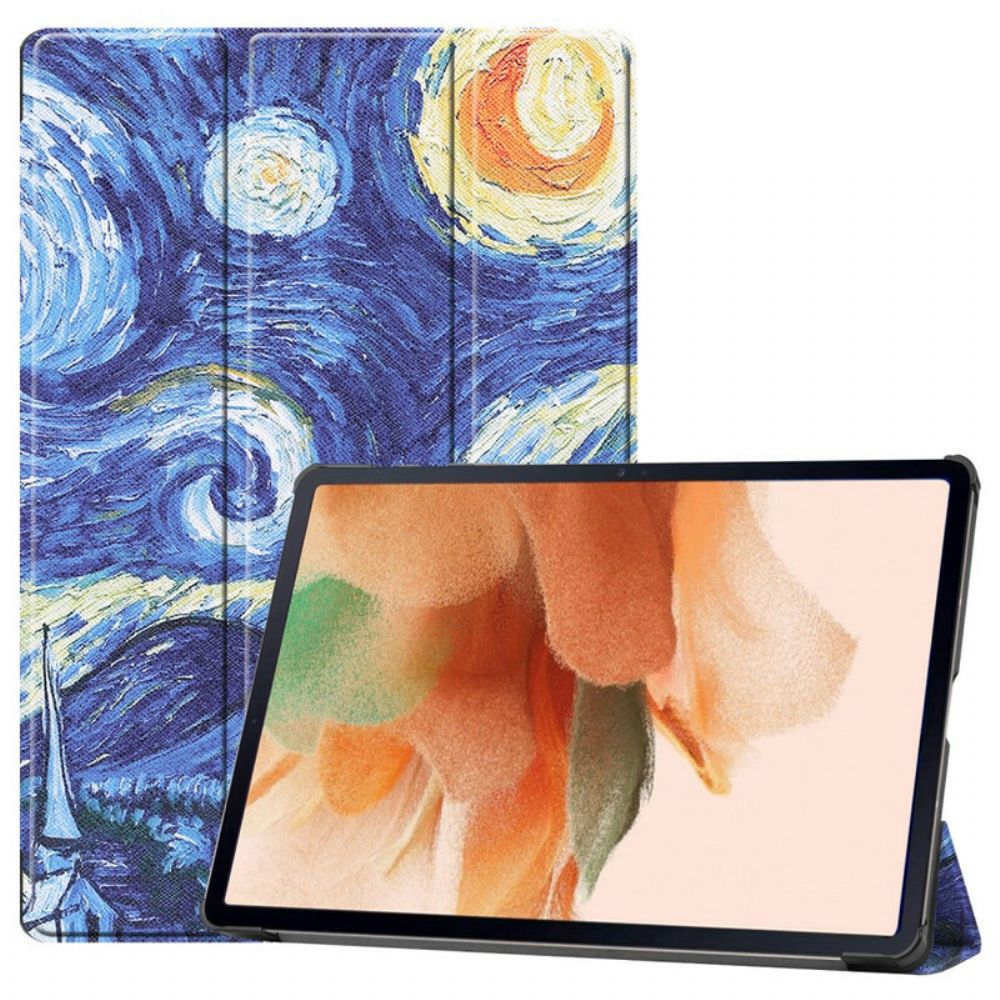 Bescherming Hoesje voor Samsung Galaxy Tab S7 FE Sterrennacht Pennenhouder