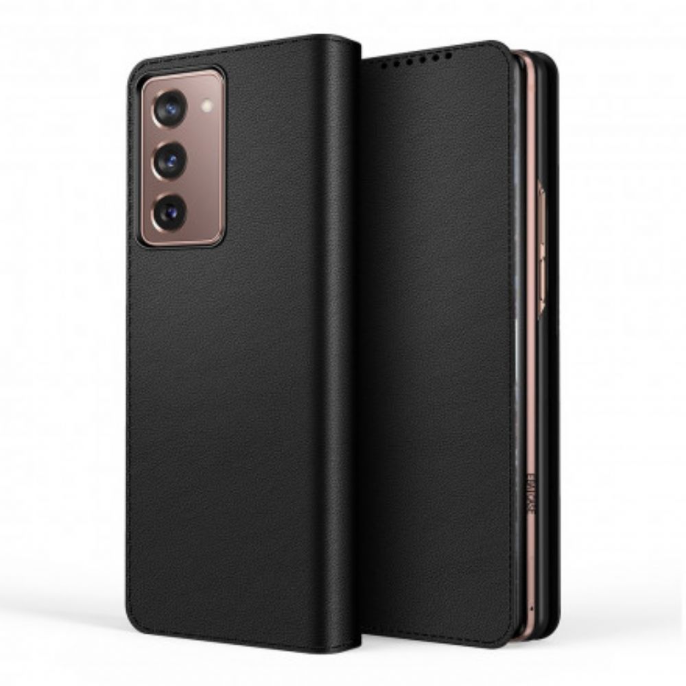 Bescherming Hoesje voor Samsung Galaxy Z Fold 2 Folio-hoesje Echt Leer