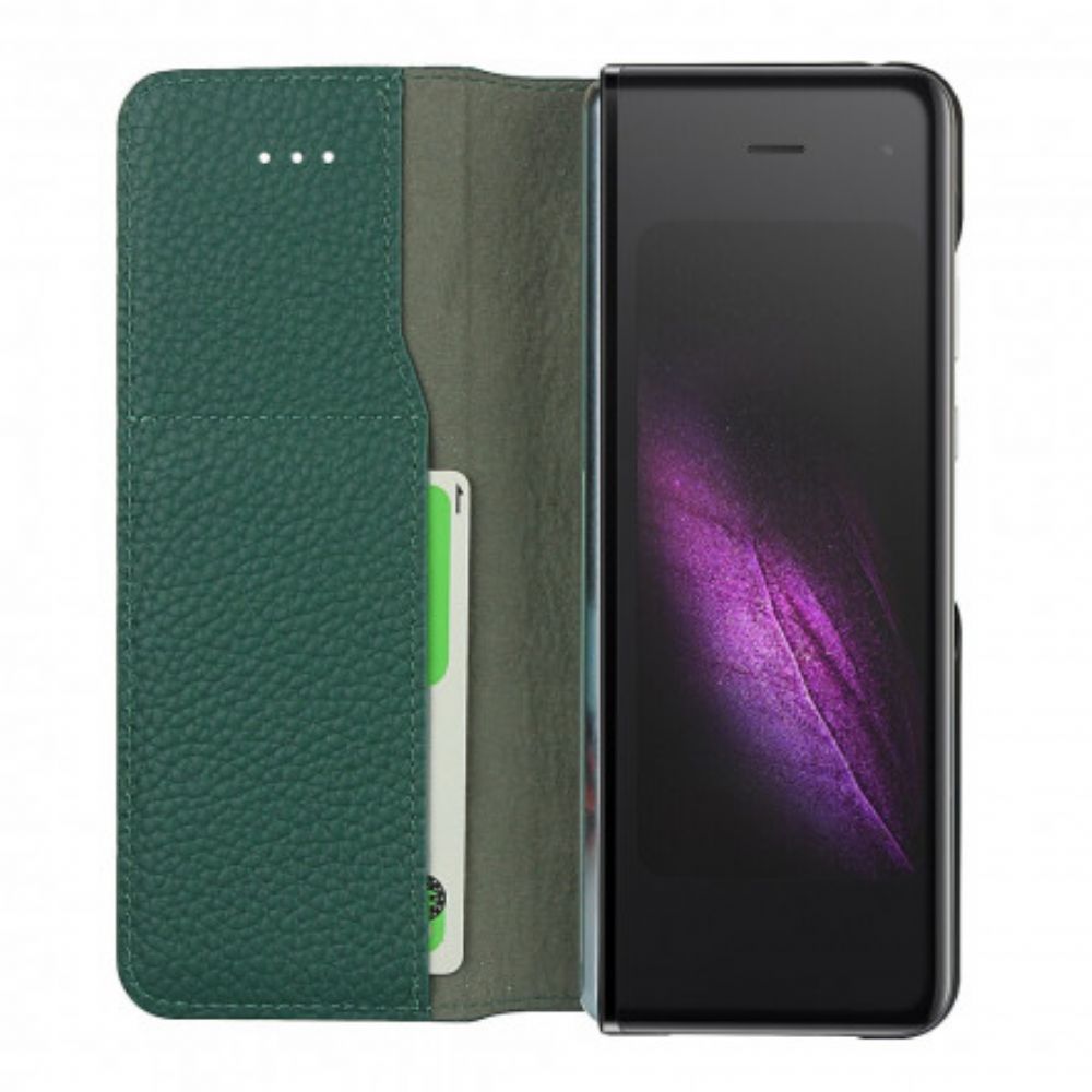 Bescherming Hoesje voor Samsung Galaxy Z Fold 2 Folio-hoesje Echt Litchi Leer