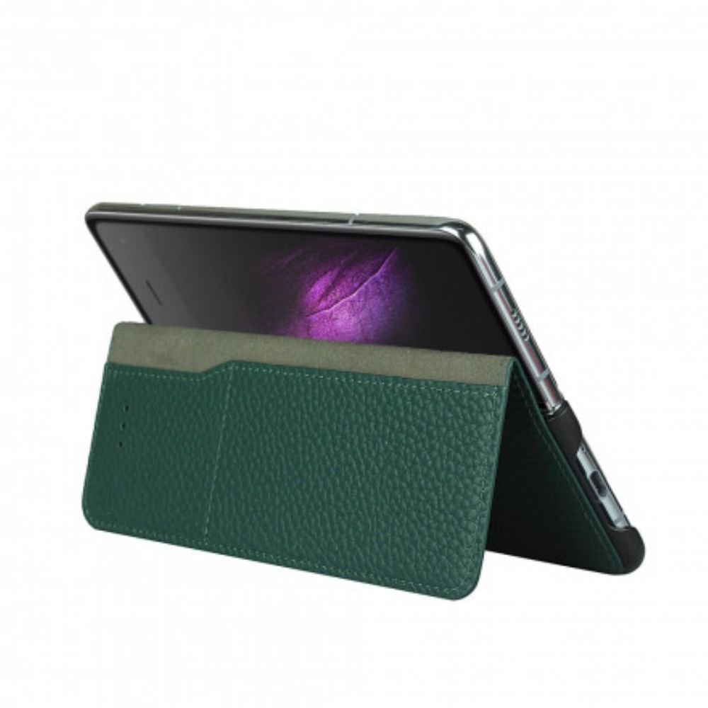 Bescherming Hoesje voor Samsung Galaxy Z Fold 2 Folio-hoesje Echt Litchi Leer