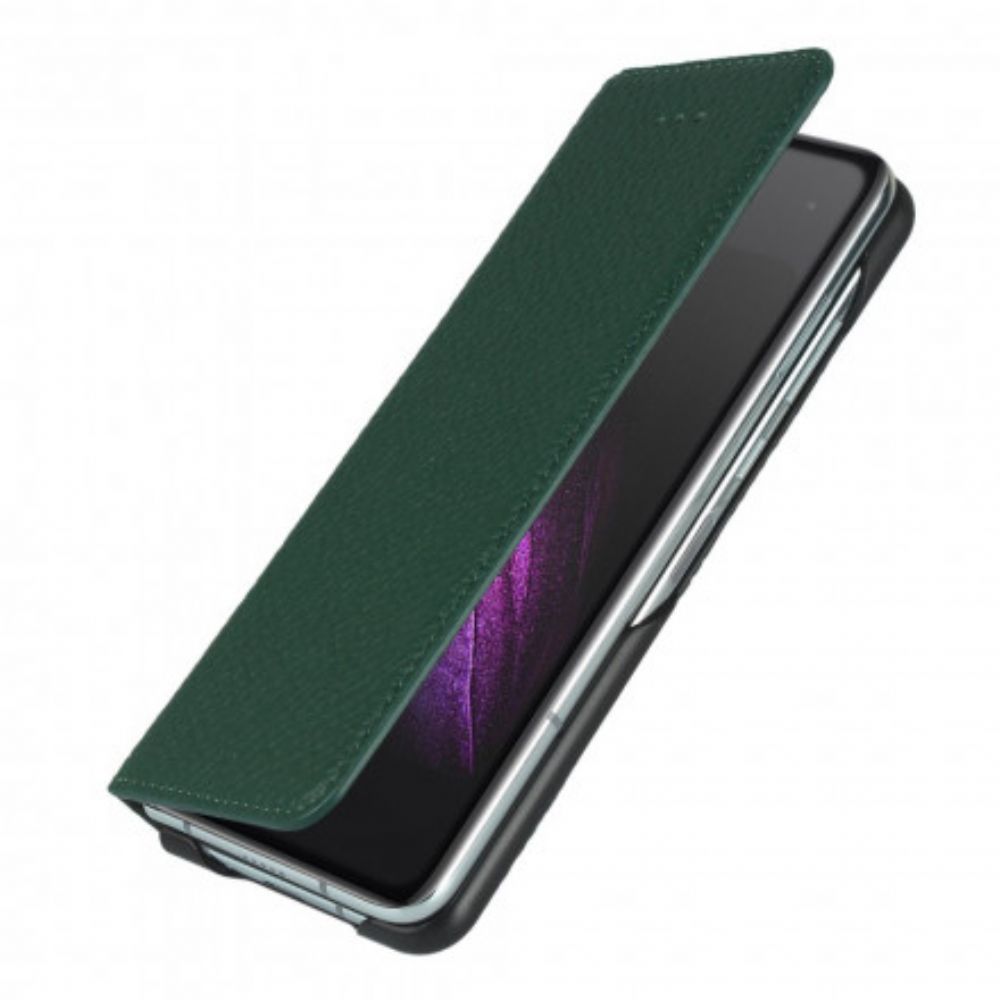 Bescherming Hoesje voor Samsung Galaxy Z Fold 2 Folio-hoesje Echt Litchi Leer