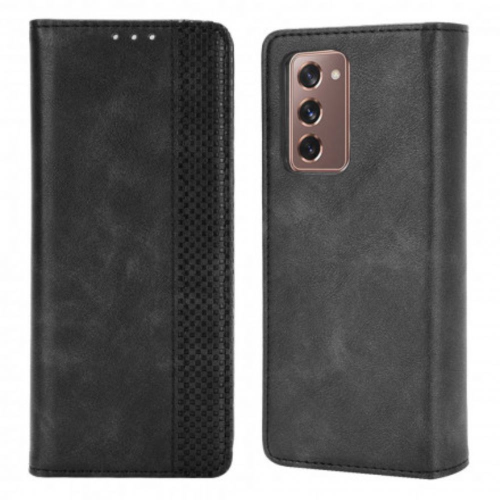 Bescherming Hoesje voor Samsung Galaxy Z Fold 2 Folio-hoesje Gestileerd Leereffect