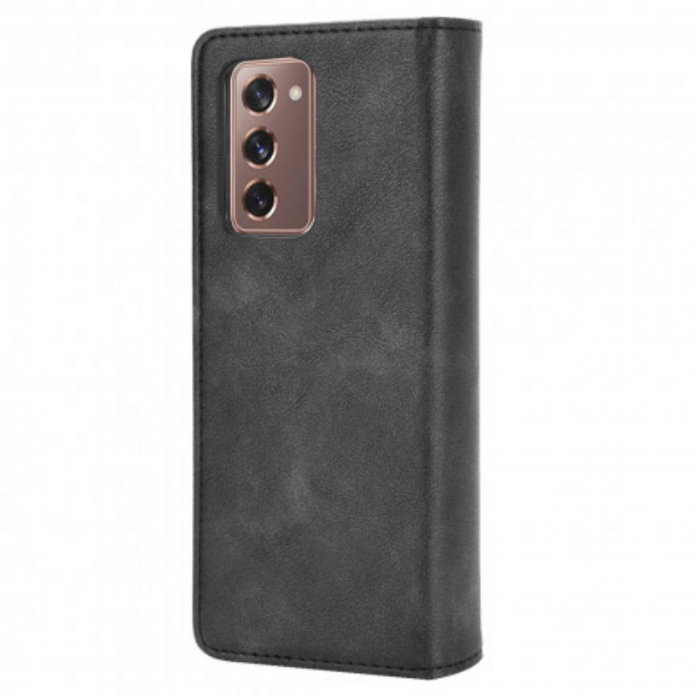 Bescherming Hoesje voor Samsung Galaxy Z Fold 2 Folio-hoesje Gestileerd Leereffect