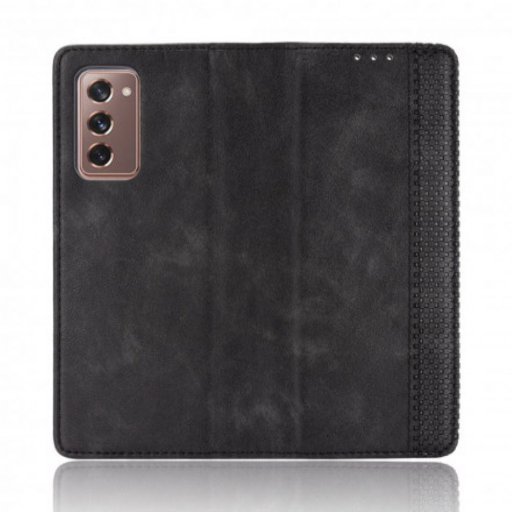 Bescherming Hoesje voor Samsung Galaxy Z Fold 2 Folio-hoesje Gestileerd Leereffect