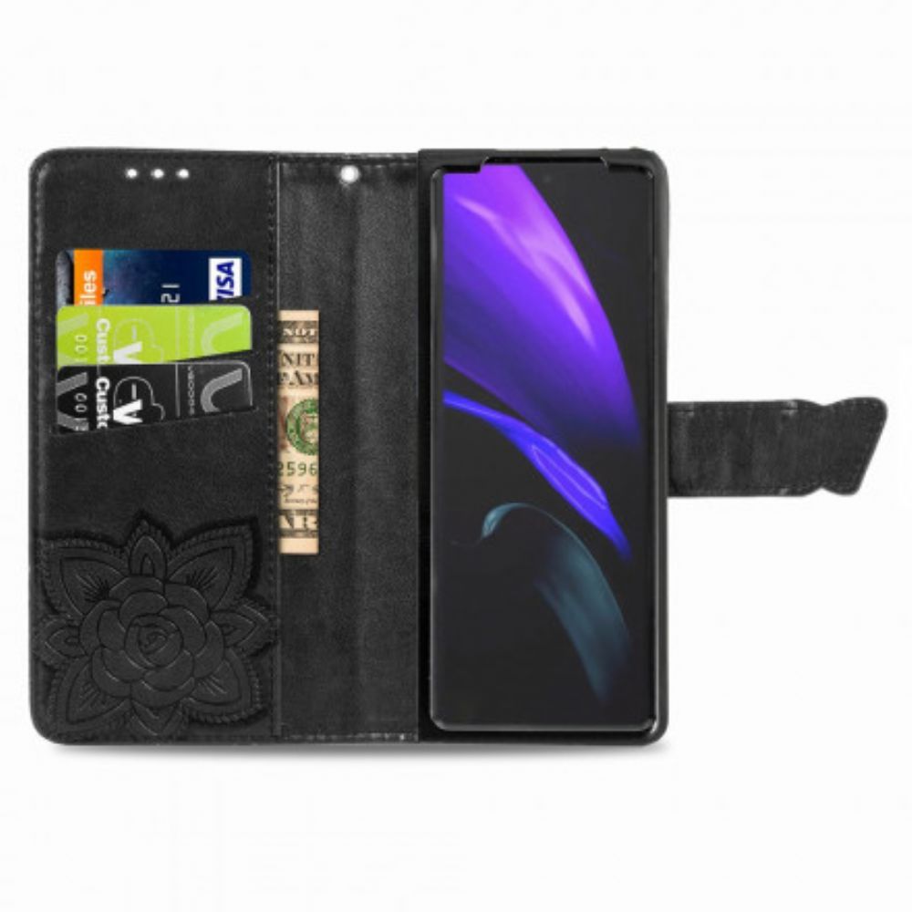 Folio-hoesje voor Samsung Galaxy Z Fold 2 Vlinderontwerp Met Koord