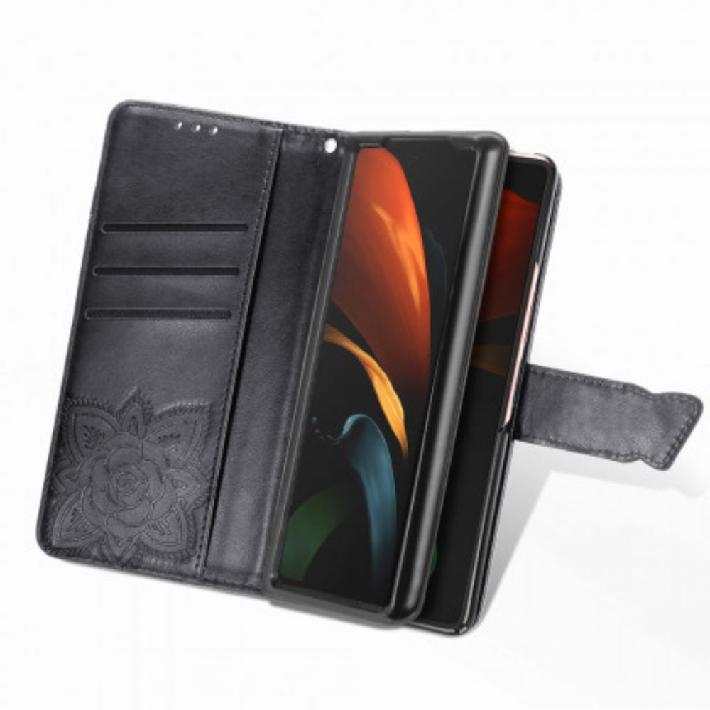 Folio-hoesje voor Samsung Galaxy Z Fold 2 Vlinderontwerp Met Koord