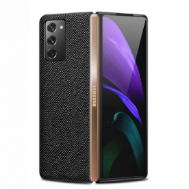 Hoesje voor Samsung Galaxy Z Fold 2 Echt Gestructureerd Leer