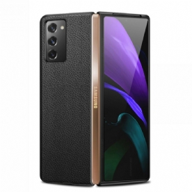 Hoesje voor Samsung Galaxy Z Fold 2 Echt Litchi Leer