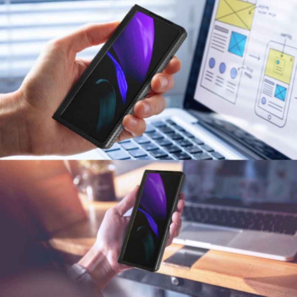 Hoesje voor Samsung Galaxy Z Fold 2 Getextureerd Met Handsfree Ondersteuning