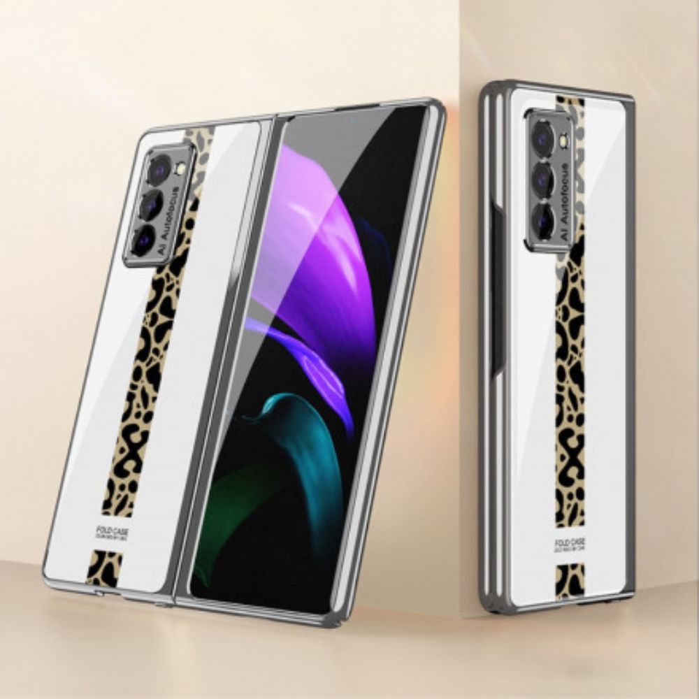 Hoesje voor Samsung Galaxy Z Fold 2 Gkk Leopard Gehard Glas