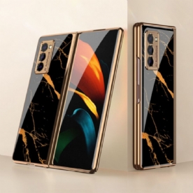 Hoesje voor Samsung Galaxy Z Fold 2 Gkk Marmer Gehard Glas