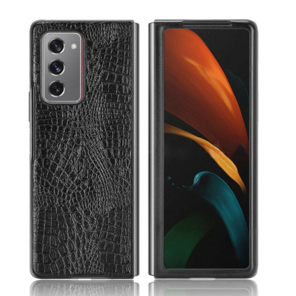 Hoesje voor Samsung Galaxy Z Fold 2 Krokodillenleer Stijl