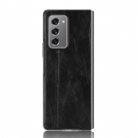 Hoesje voor Samsung Galaxy Z Fold 2 Naad Leereffect