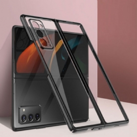 Hoesje voor Samsung Galaxy Z Fold 2 Transparante Metalen Randen Gkk