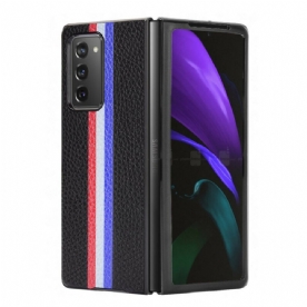 Telefoonhoesje voor Samsung Galaxy Z Fold 2 Driekleurige Litchi Kunstleer