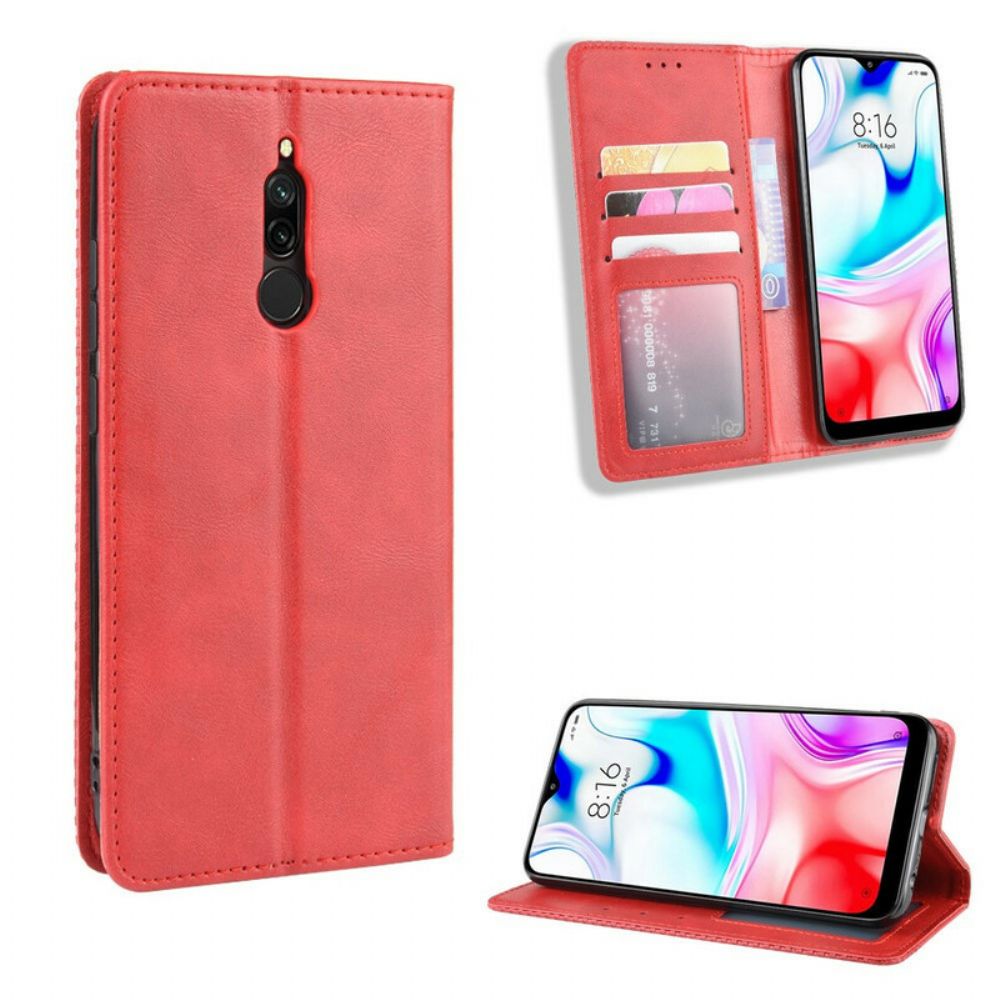 Bescherming Hoesje voor Xiaomi Redmi 8 Folio-hoesje Vintage Gestileerd Leereffect