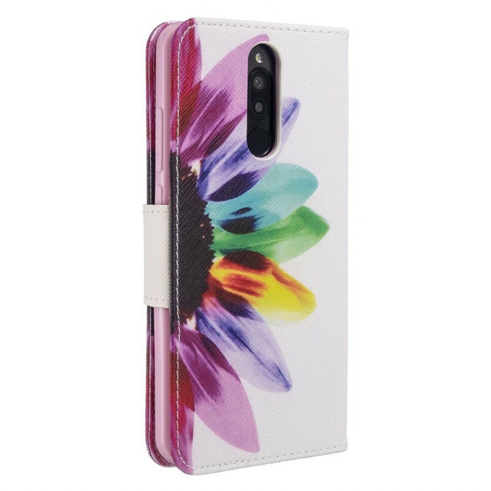 Folio-hoesje voor Xiaomi Redmi 8 Aquarel Bloem