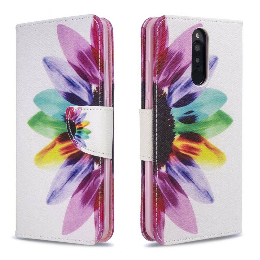 Folio-hoesje voor Xiaomi Redmi 8 Aquarel Bloem