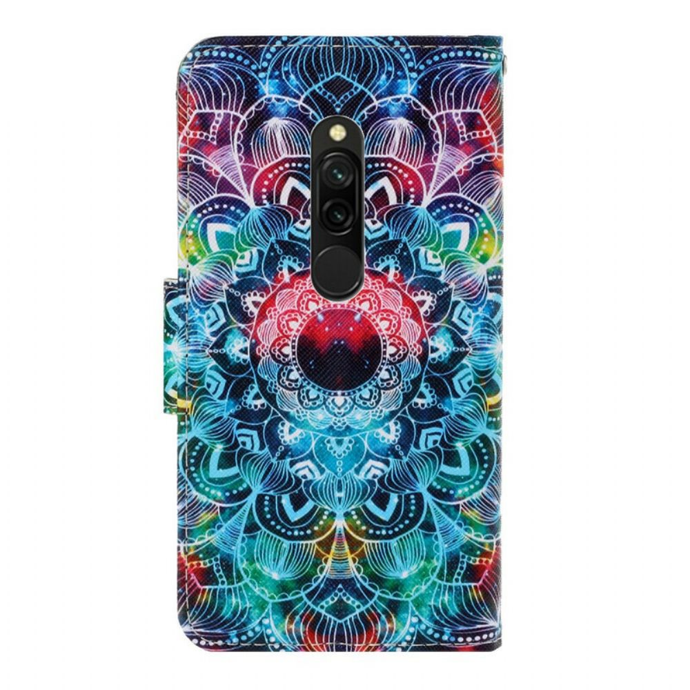 Folio-hoesje voor Xiaomi Redmi 8 Met Ketting Flitsende Mandala Met Bandjes