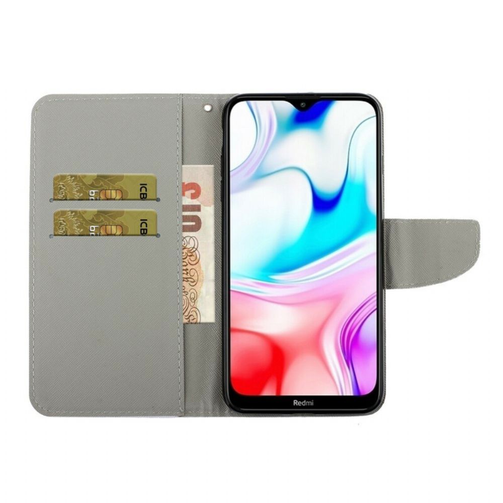 Folio-hoesje voor Xiaomi Redmi 8 Met Ketting Leef Het Met Bandjes