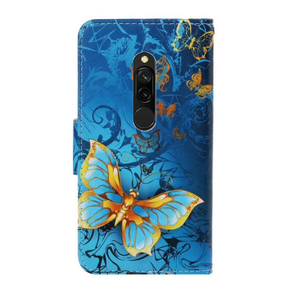 Folio-hoesje voor Xiaomi Redmi 8 Met Ketting Vlinderriem Variaties