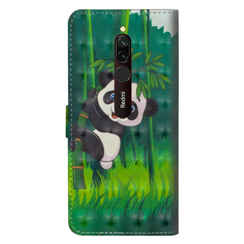 Folio-hoesje voor Xiaomi Redmi 8 Panda En Bamboe