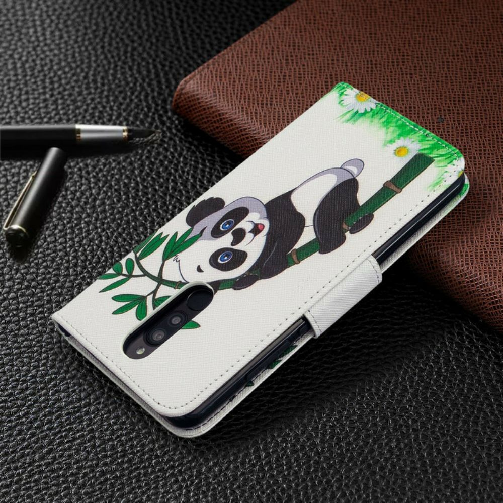 Folio-hoesje voor Xiaomi Redmi 8 Panda Op Bamboe