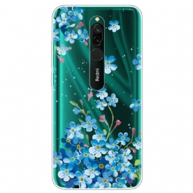 Hoesje voor Xiaomi Redmi 8 Boeket Blauwe Bloemen