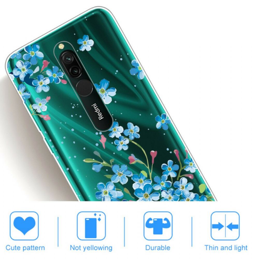 Hoesje voor Xiaomi Redmi 8 Boeket Blauwe Bloemen