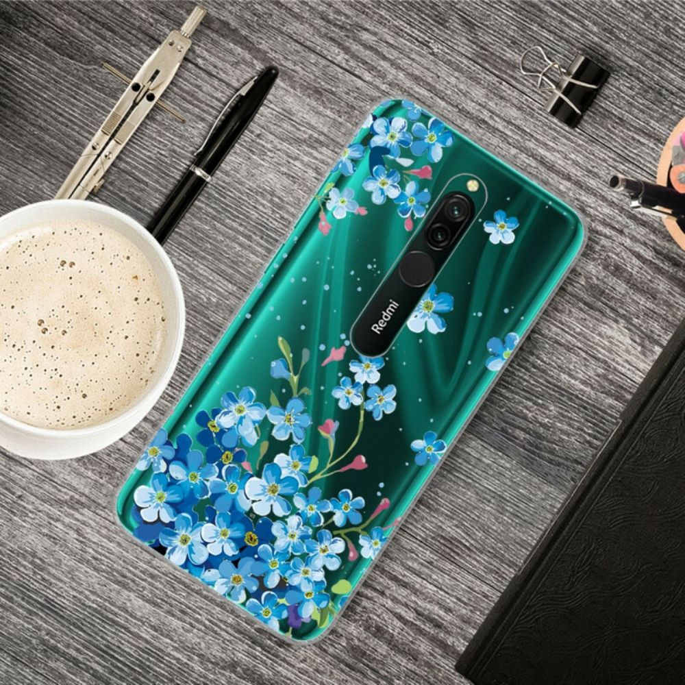 Hoesje voor Xiaomi Redmi 8 Boeket Blauwe Bloemen