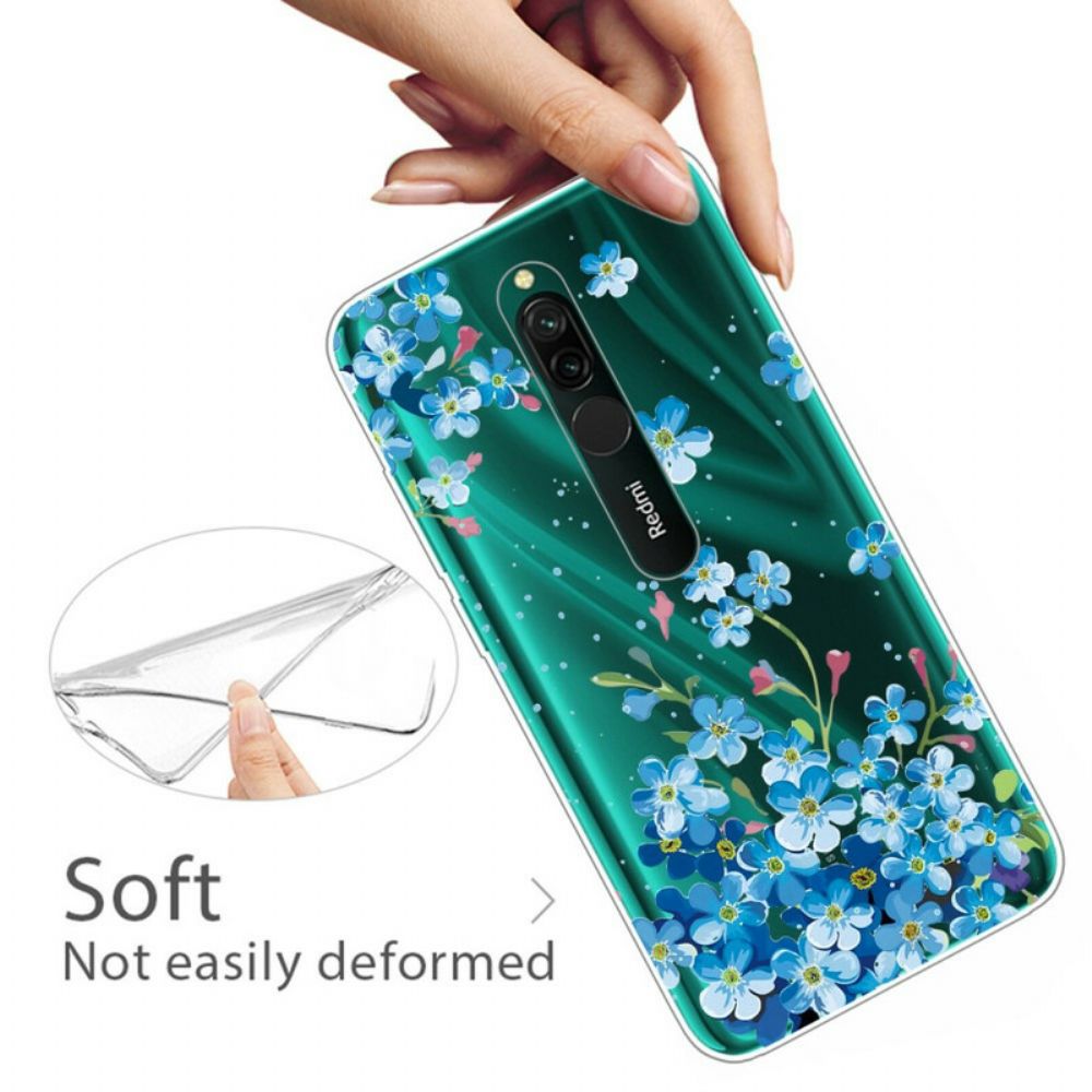 Hoesje voor Xiaomi Redmi 8 Boeket Blauwe Bloemen