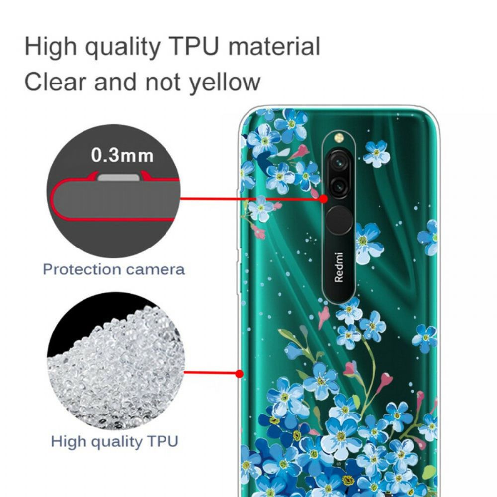 Hoesje voor Xiaomi Redmi 8 Boeket Blauwe Bloemen