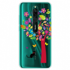 Hoesje voor Xiaomi Redmi 8 Kat Onder De Gekleurde Boom