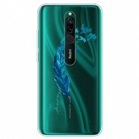 Hoesje voor Xiaomi Redmi 8 Mooie Blauwe Veer