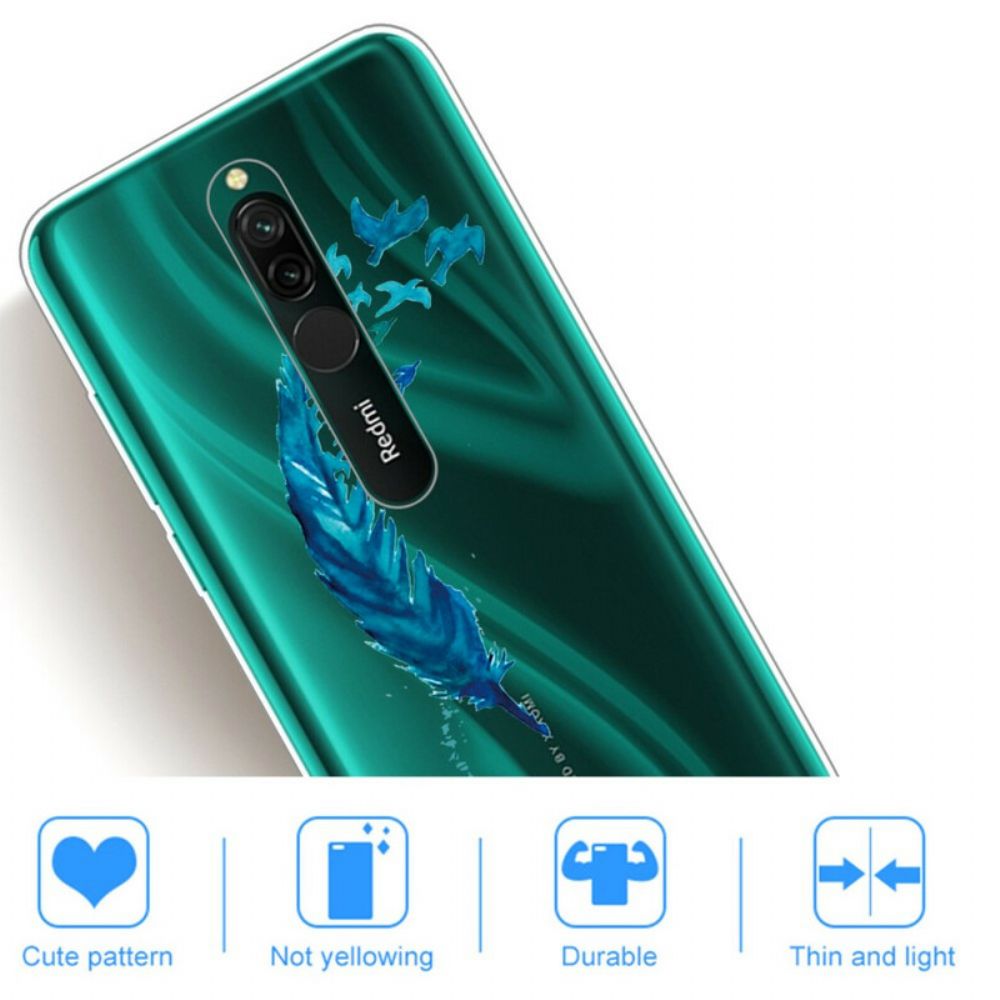 Hoesje voor Xiaomi Redmi 8 Mooie Blauwe Veer