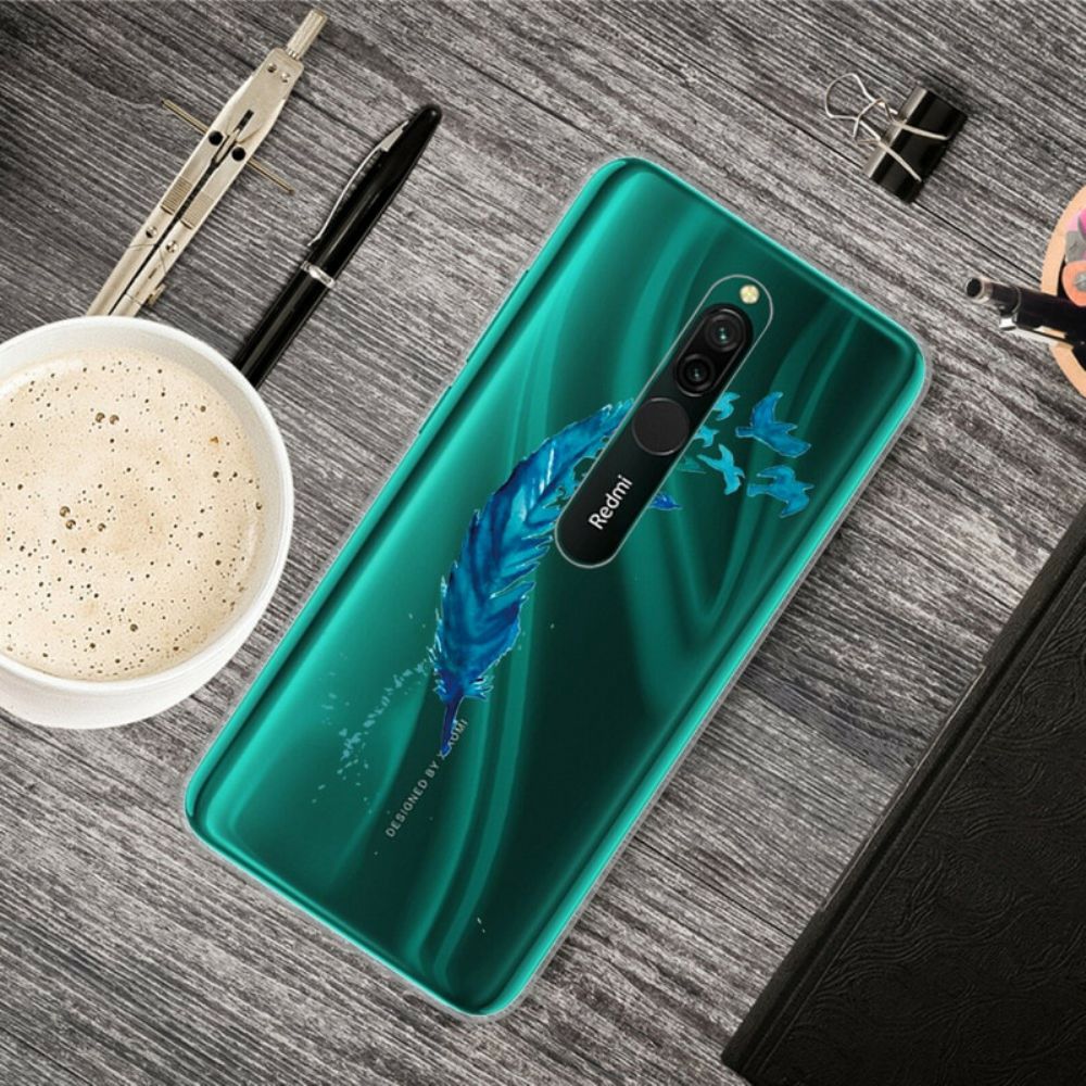 Hoesje voor Xiaomi Redmi 8 Mooie Blauwe Veer