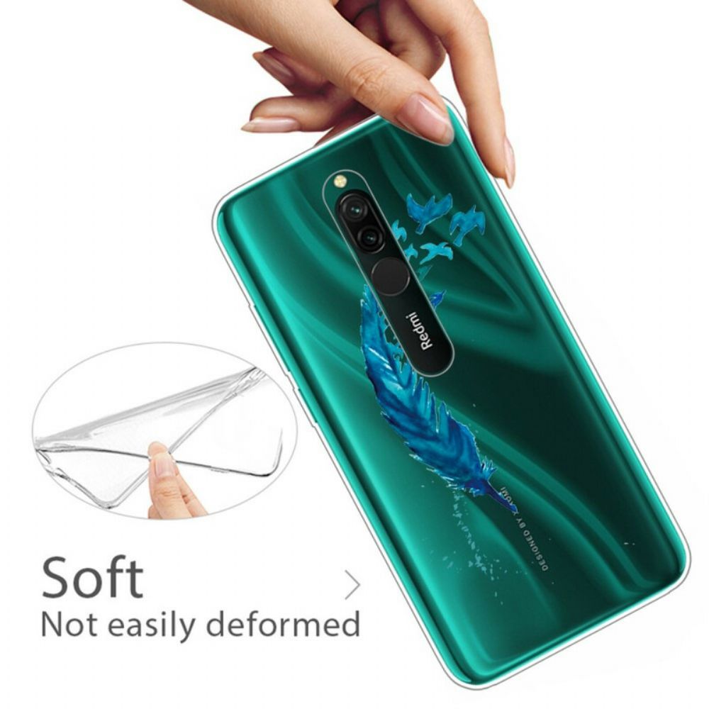 Hoesje voor Xiaomi Redmi 8 Mooie Blauwe Veer