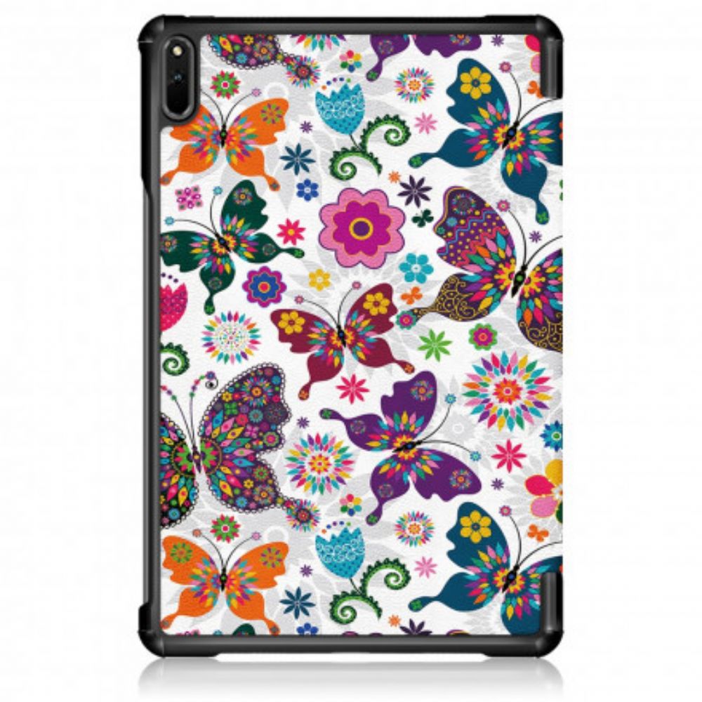 Bescherming Hoesje voor Huawei MatePad 11 Verbeterde Retro Vlinders En Bloemen