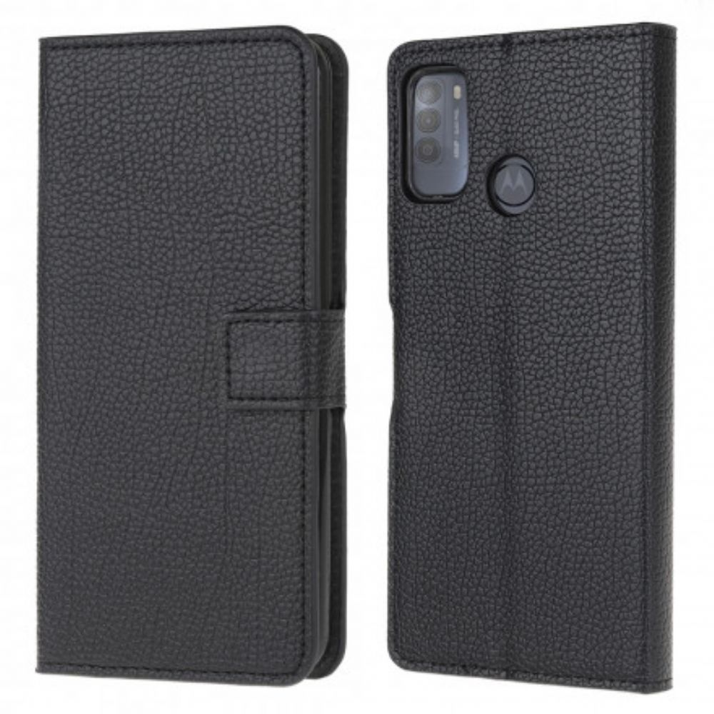 Flip Case voor Moto G50 Litchi-leereffect