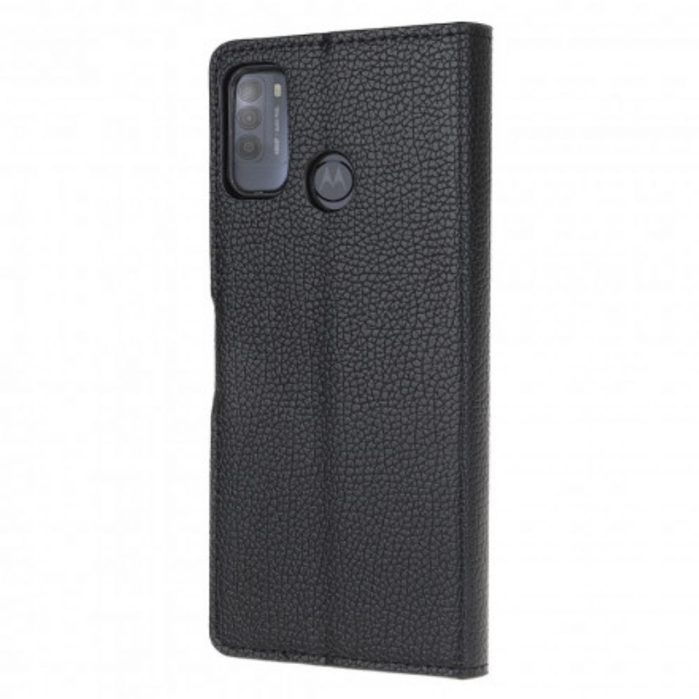 Flip Case voor Moto G50 Litchi-leereffect