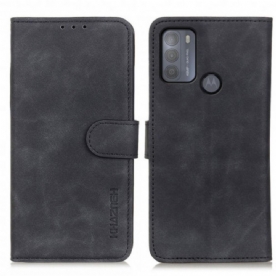 Flip Case voor Moto G50 Vintage Leereffect Khazneh