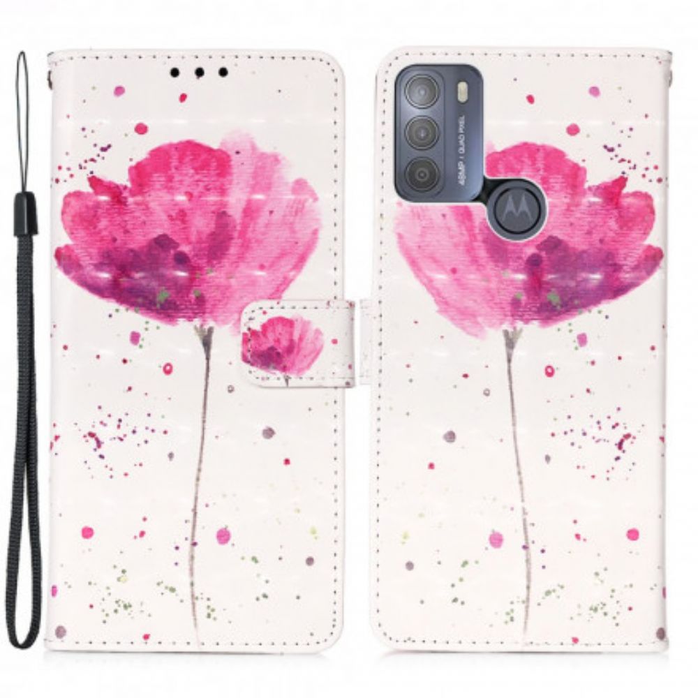 Hoesje Folio-hoesje voor Moto G50 Aquarel Halster