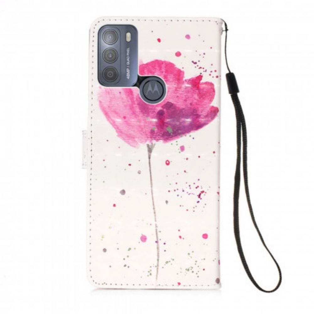 Hoesje Folio-hoesje voor Moto G50 Aquarel Halster