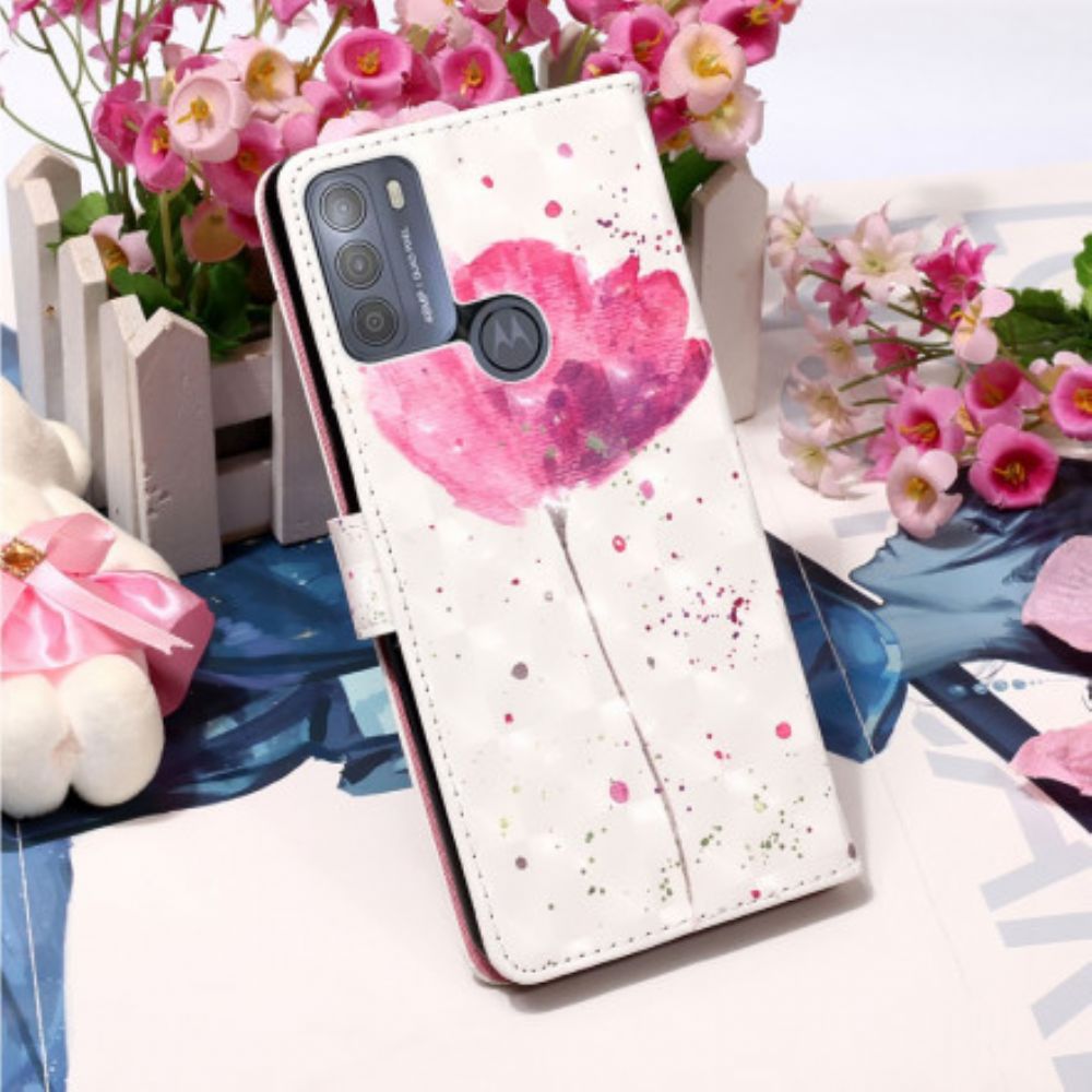 Hoesje Folio-hoesje voor Moto G50 Aquarel Halster