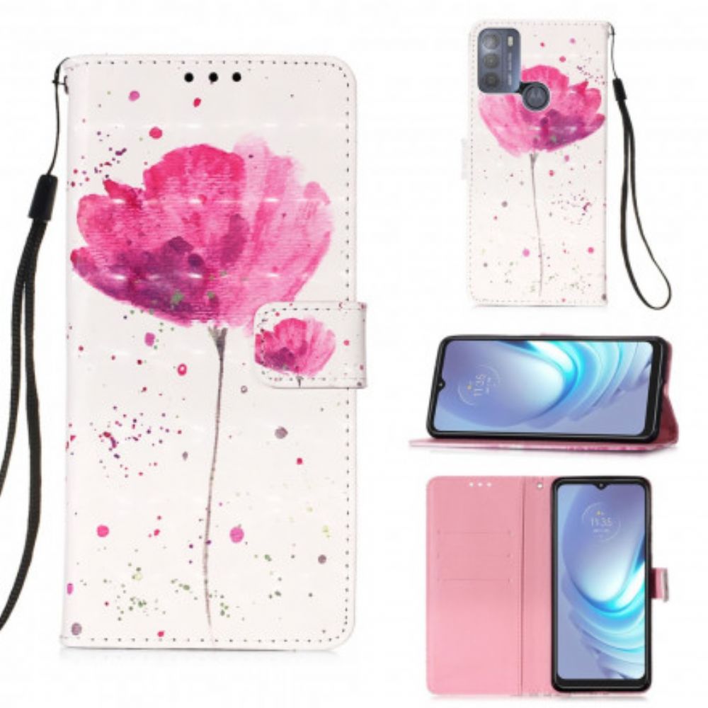 Hoesje Folio-hoesje voor Moto G50 Aquarel Halster