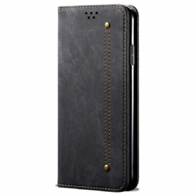 Bescherming Hoesje voor Samsung Galaxy M52 5G Folio-hoesje Denim Stof