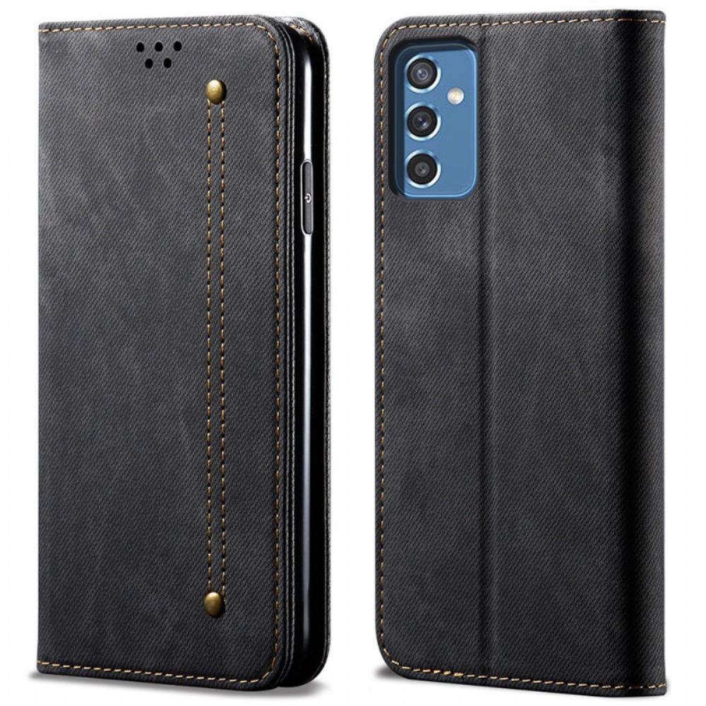 Bescherming Hoesje voor Samsung Galaxy M52 5G Folio-hoesje Denim Stof