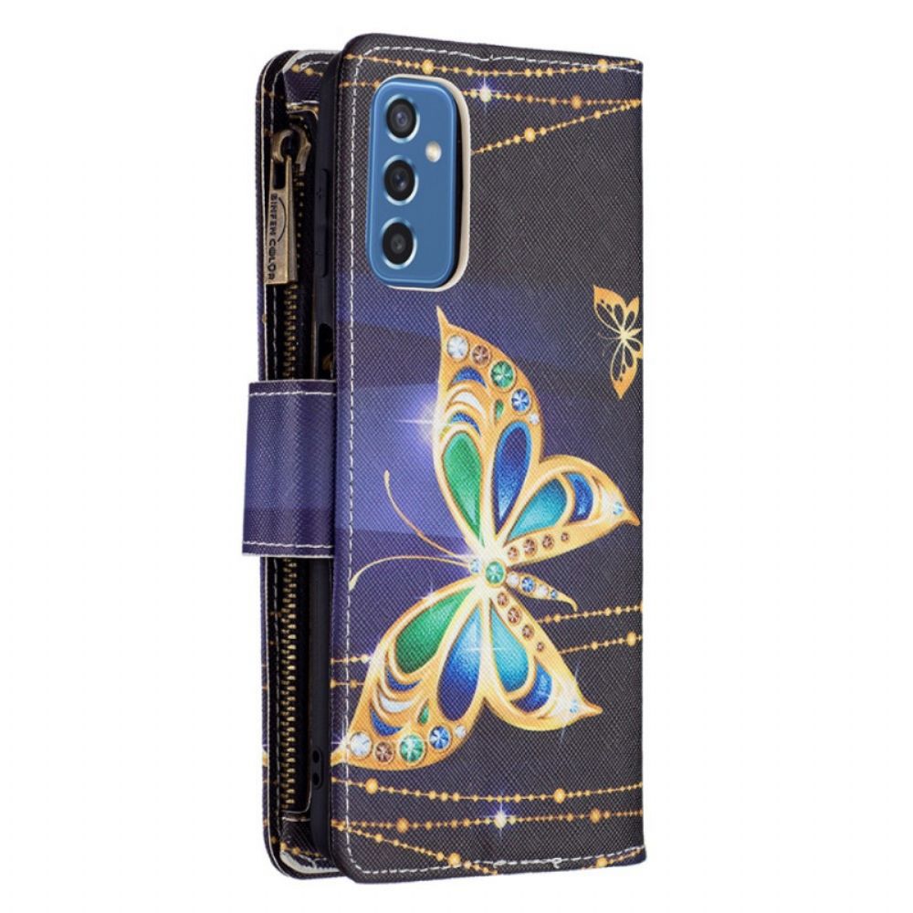 Flip Case voor Samsung Galaxy M52 5G Glow In The Dark Vlinder